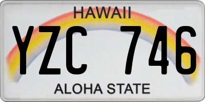 HI license plate YZC746