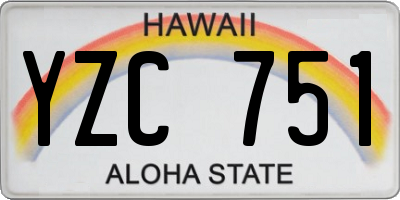 HI license plate YZC751