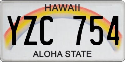 HI license plate YZC754