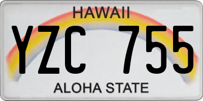 HI license plate YZC755