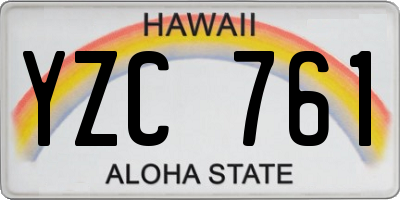 HI license plate YZC761