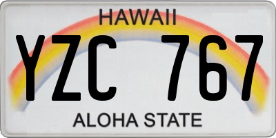 HI license plate YZC767