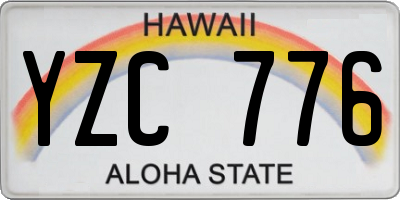 HI license plate YZC776