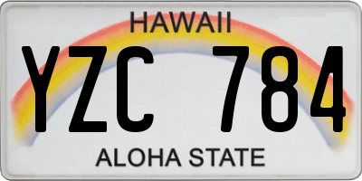 HI license plate YZC784