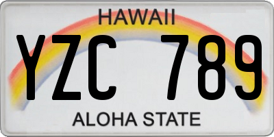 HI license plate YZC789