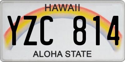 HI license plate YZC814