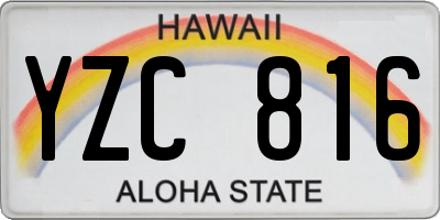 HI license plate YZC816