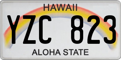 HI license plate YZC823