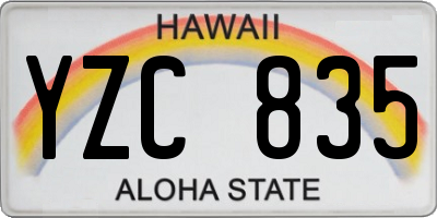 HI license plate YZC835