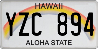 HI license plate YZC894