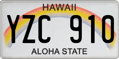 HI license plate YZC910