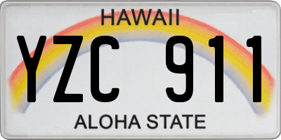 HI license plate YZC911