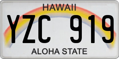 HI license plate YZC919