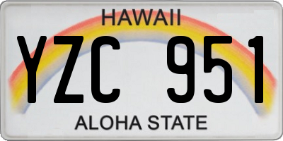 HI license plate YZC951