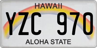 HI license plate YZC970