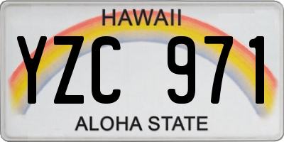 HI license plate YZC971