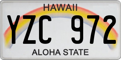 HI license plate YZC972