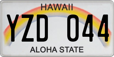 HI license plate YZD044