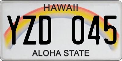 HI license plate YZD045