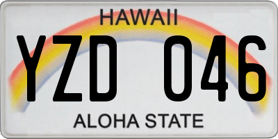 HI license plate YZD046