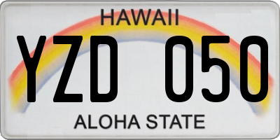 HI license plate YZD050