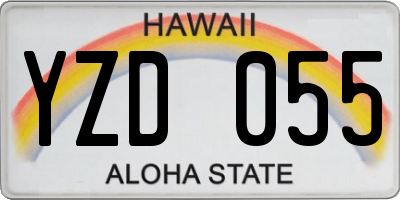HI license plate YZD055
