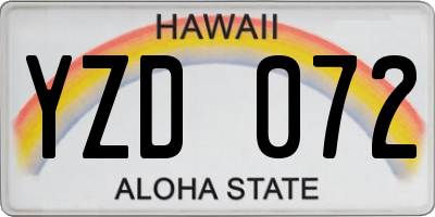 HI license plate YZD072