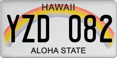 HI license plate YZD082