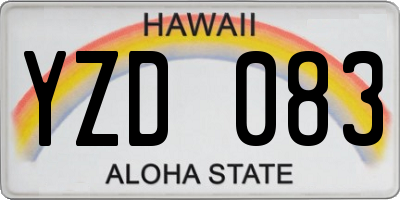 HI license plate YZD083