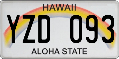 HI license plate YZD093