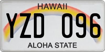 HI license plate YZD096