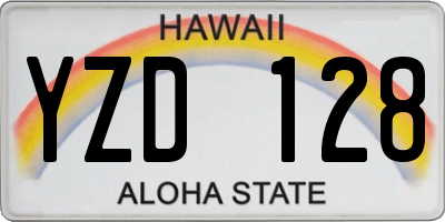 HI license plate YZD128