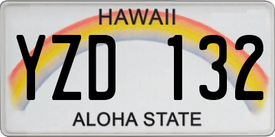 HI license plate YZD132