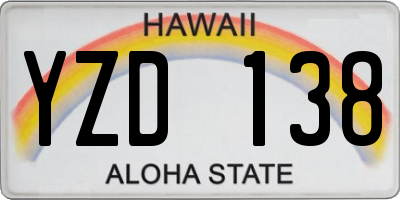 HI license plate YZD138