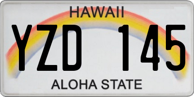 HI license plate YZD145