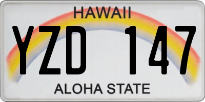 HI license plate YZD147