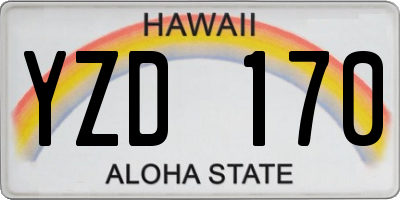 HI license plate YZD170