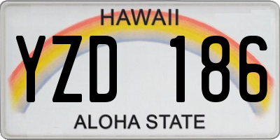 HI license plate YZD186