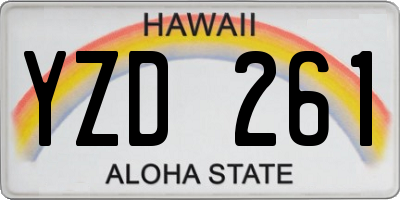 HI license plate YZD261
