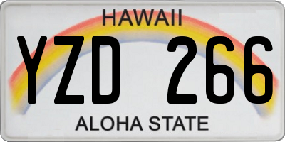 HI license plate YZD266