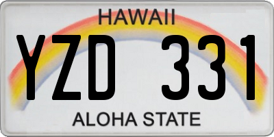 HI license plate YZD331