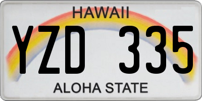 HI license plate YZD335