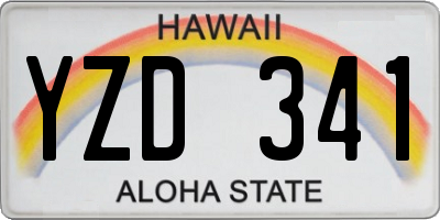 HI license plate YZD341