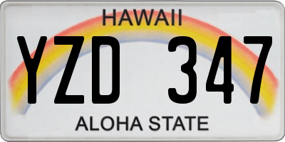 HI license plate YZD347