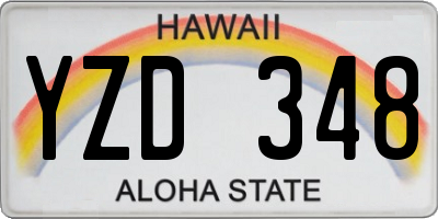 HI license plate YZD348