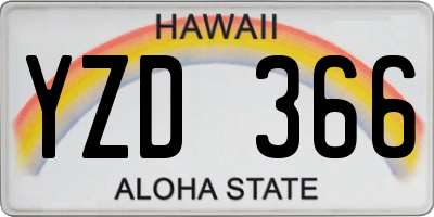 HI license plate YZD366