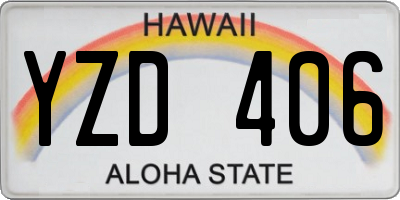 HI license plate YZD406