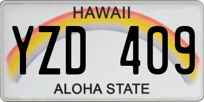 HI license plate YZD409