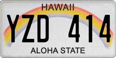 HI license plate YZD414