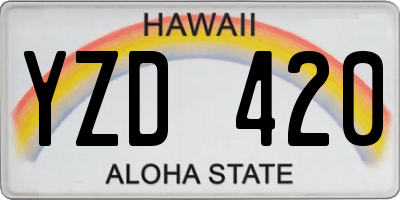 HI license plate YZD420